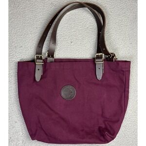 Duluth Pack Market Tote Bag Burgundy‎ Canvas Leather Straps